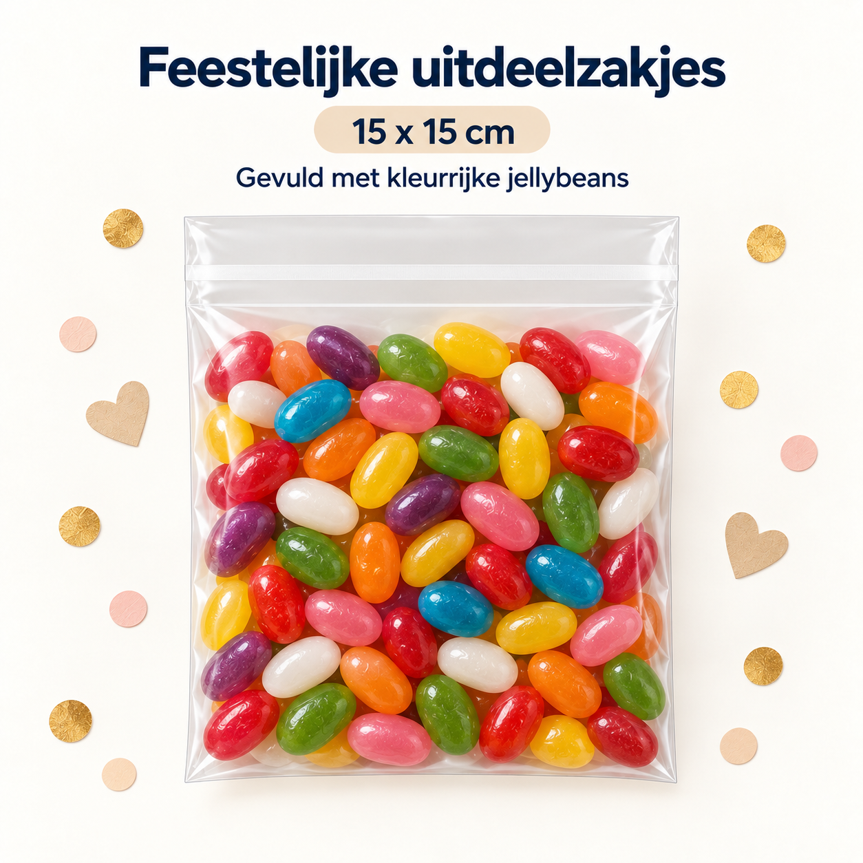 Feestelijk uitdeelzakje met kleurrijke jellybeans(1)