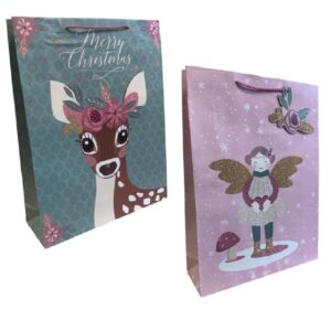 Cadeautasjes kerst ree en engel