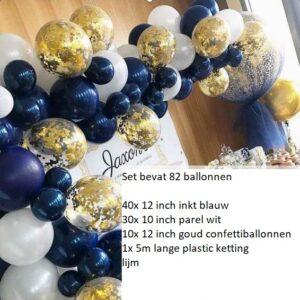 Ballonnen set zwart goud