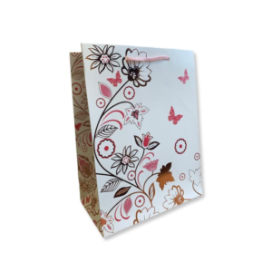 cadeautasje wit met bloemen