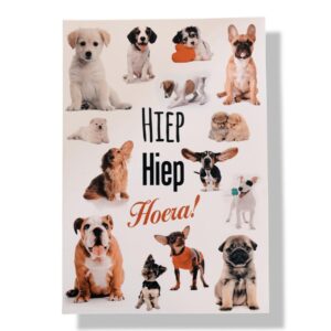 Hiep hiep hoera felicitatie wenskaart honden