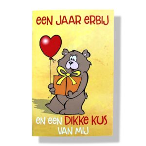 een jaar erbij felicitatie wenskaart