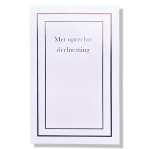 Met oprechte deelneming