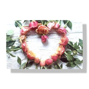 blanco wenskaart bloemen hartje