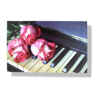 blanco wenskaart bloemen piano