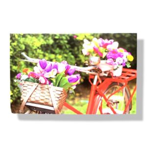 blanco wenskaart bloemen fiets