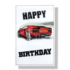 Happy birthday wenskaart auto
