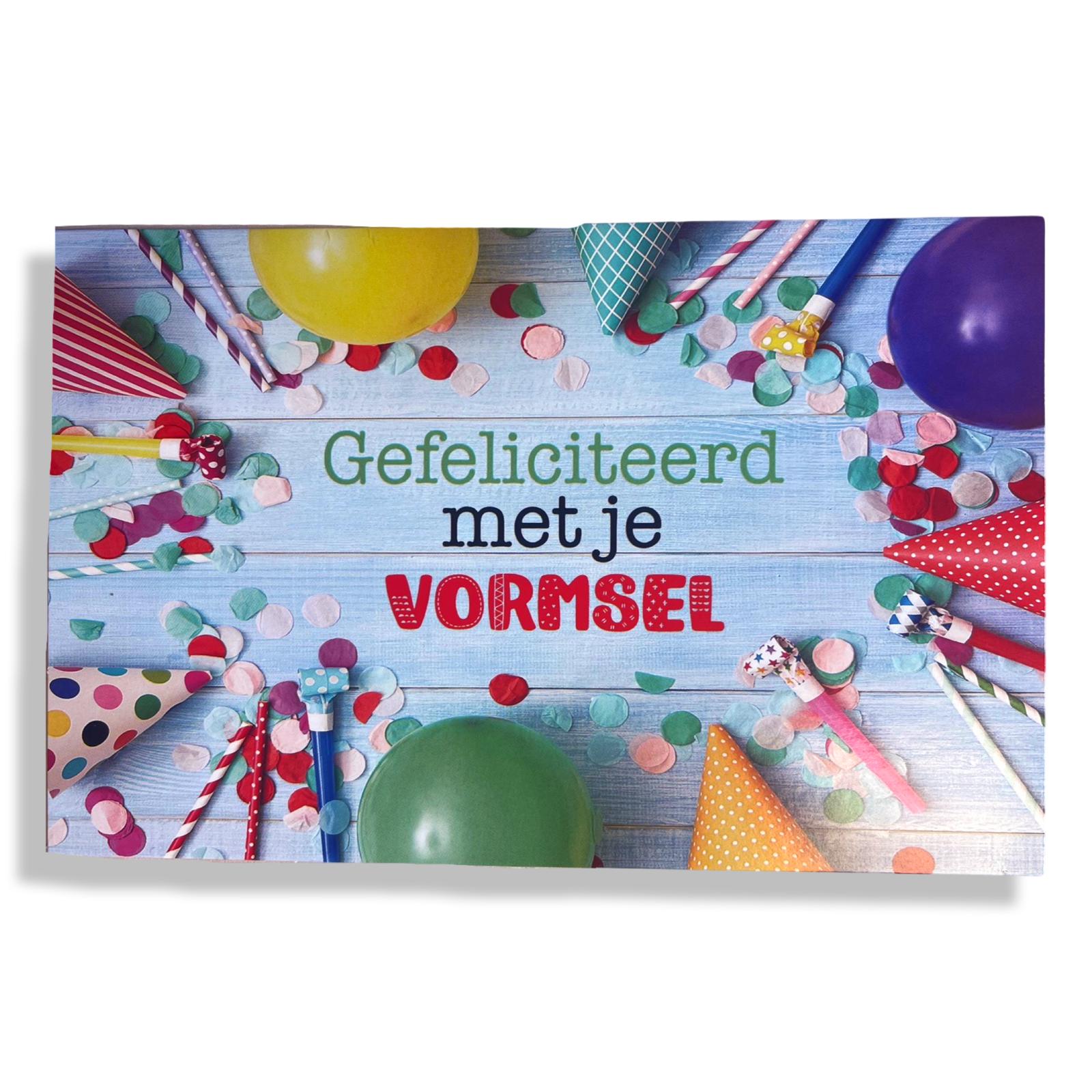 Vormsel Wenskaart Slingers Ballonnen Vormsel Wenskaart Slingers en Ballonnen