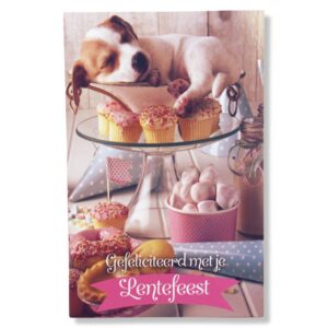 Lentefeest Wenskaart Puppie Roze