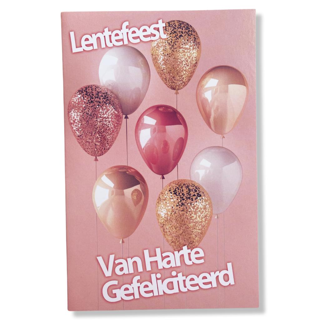 Lentefeest Wenskaart Ballonnen Roze Lentefeest Wenskaart Ballonnen Roze