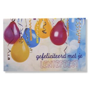 Lentefeest Wenskaart Ballonnen Gekleurd