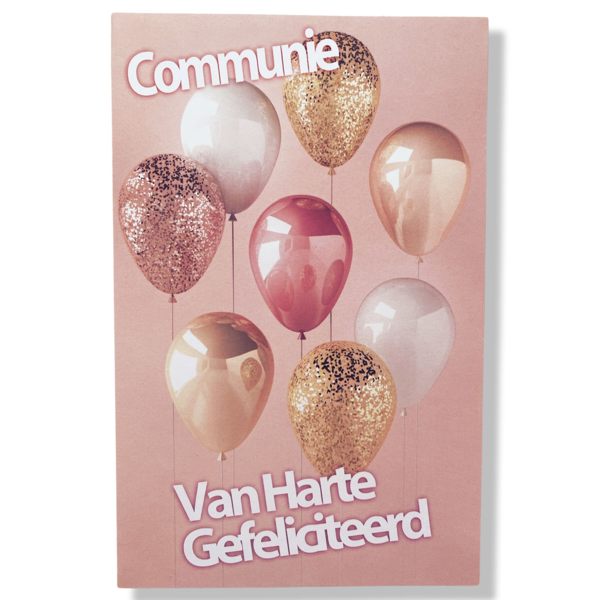 Communie Wenskaart Ballonnen Roze Communie Wenskaart Ballonnen Roze