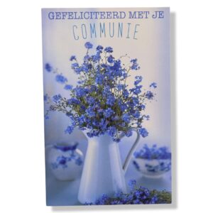 Communie Wenskaart Bloemen