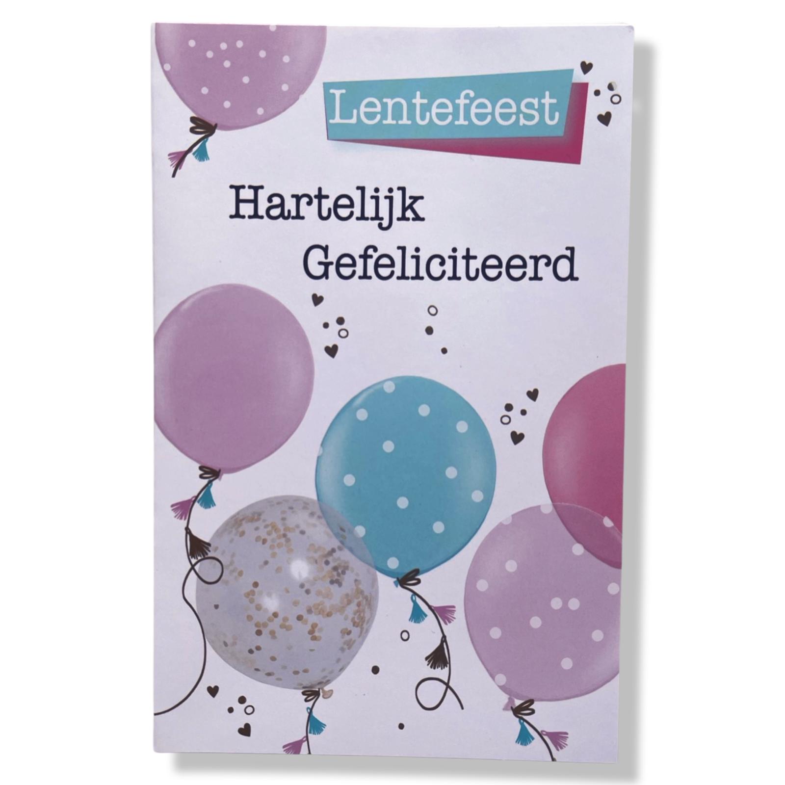 Lentefeest Wenskaart ballonnen pastel Lentefeest Wenskaart Ballonnen pastel