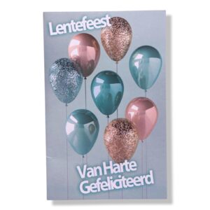 Lentefeest Wenskaart Ballonnen Metallic