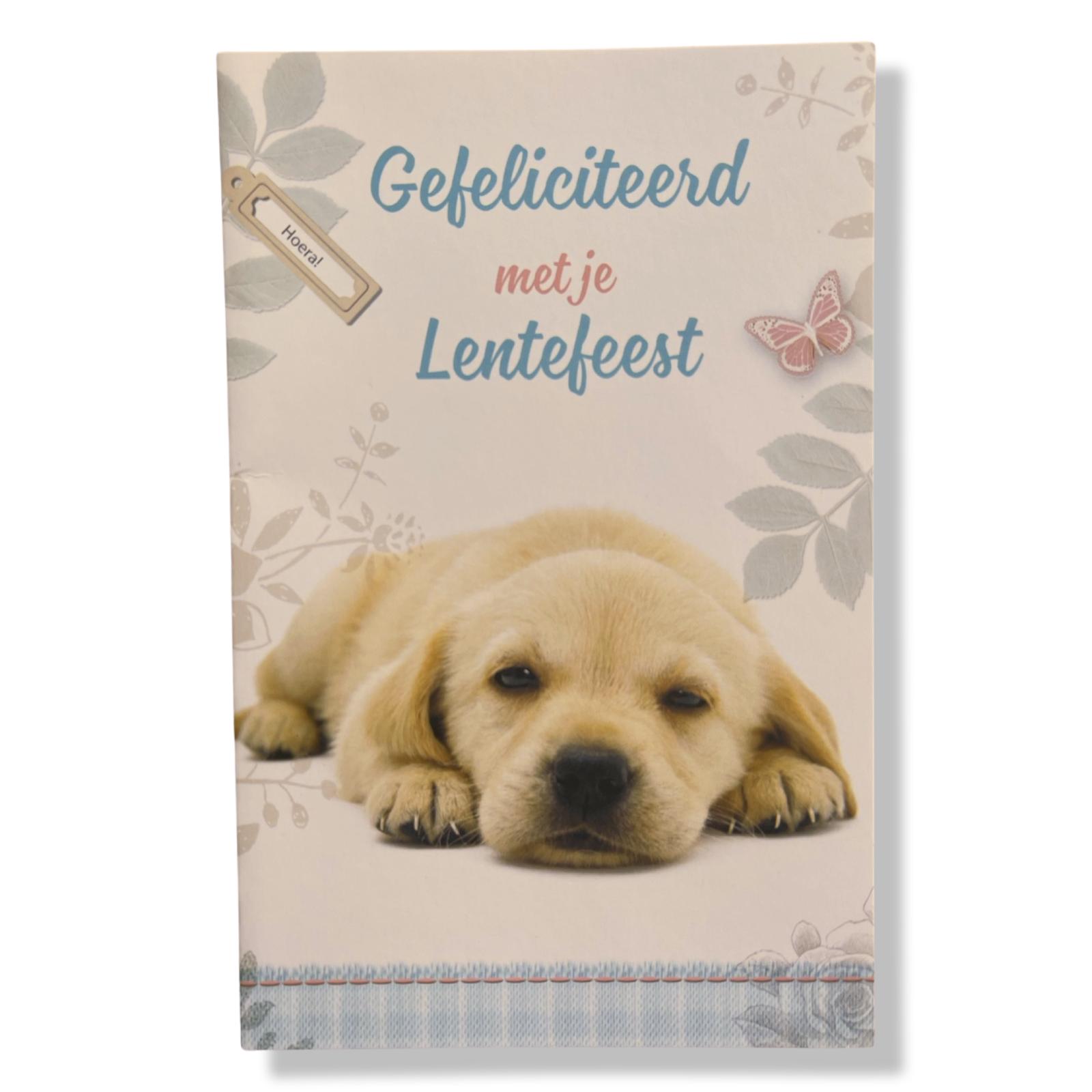Lentefeest Wenskaart Puppy Lentefeest Wenskaart Puppy