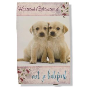 Lentefeest Wenskaart Puppies