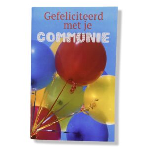 Communie wenskaart ballonnen Gekleurd
