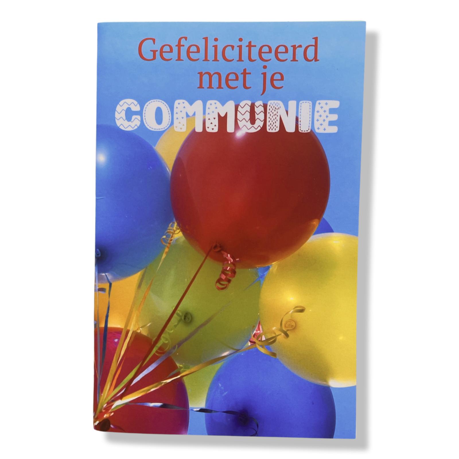 Communie wenskaart ballonnen Gekleurd Communie wenskaart ballonnen Gekleurd