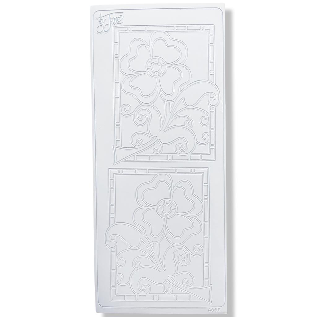 Peel-off Stickervel Wit Grote Bloemen Peel-off Stickervel Wit Grote Bloemen