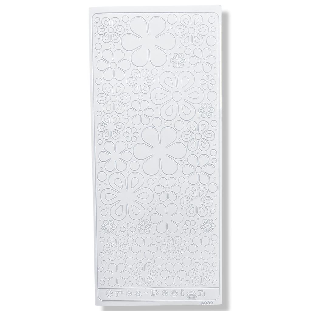 Peel-off Stickervel Wit BloemenPeel-off Stickervel Wit Bloemen Peel-off Stickervel Wit Bloemen