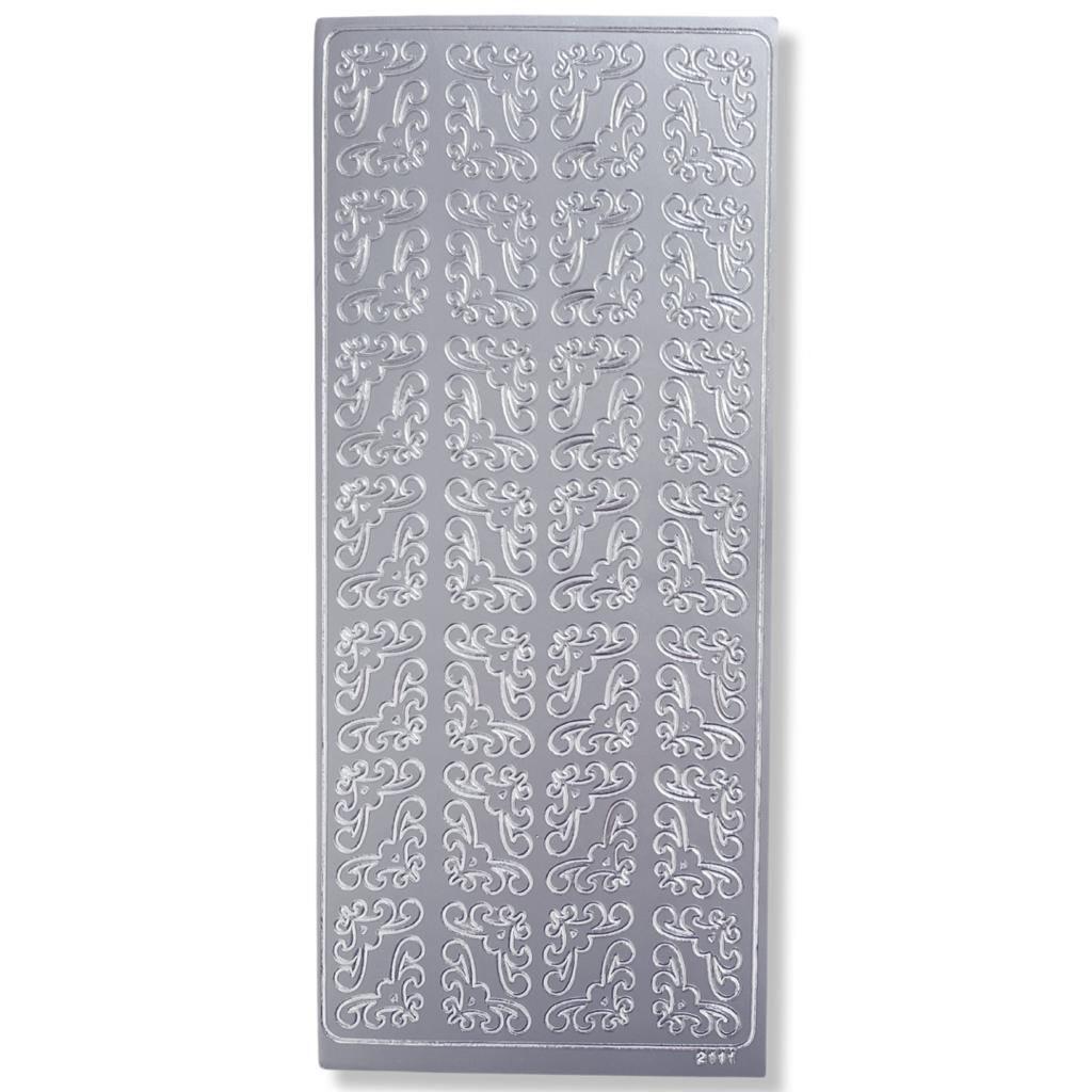 Peel-off Stickervel Zilver Hoekjes Peel-off Stickervel Zilver Hoekjes