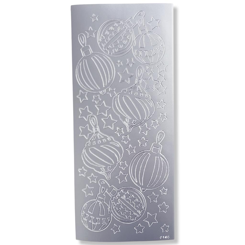 Peel-off Stickervel Zilver Kerstballen Peel-off Stickervel Zilver Kerstballen