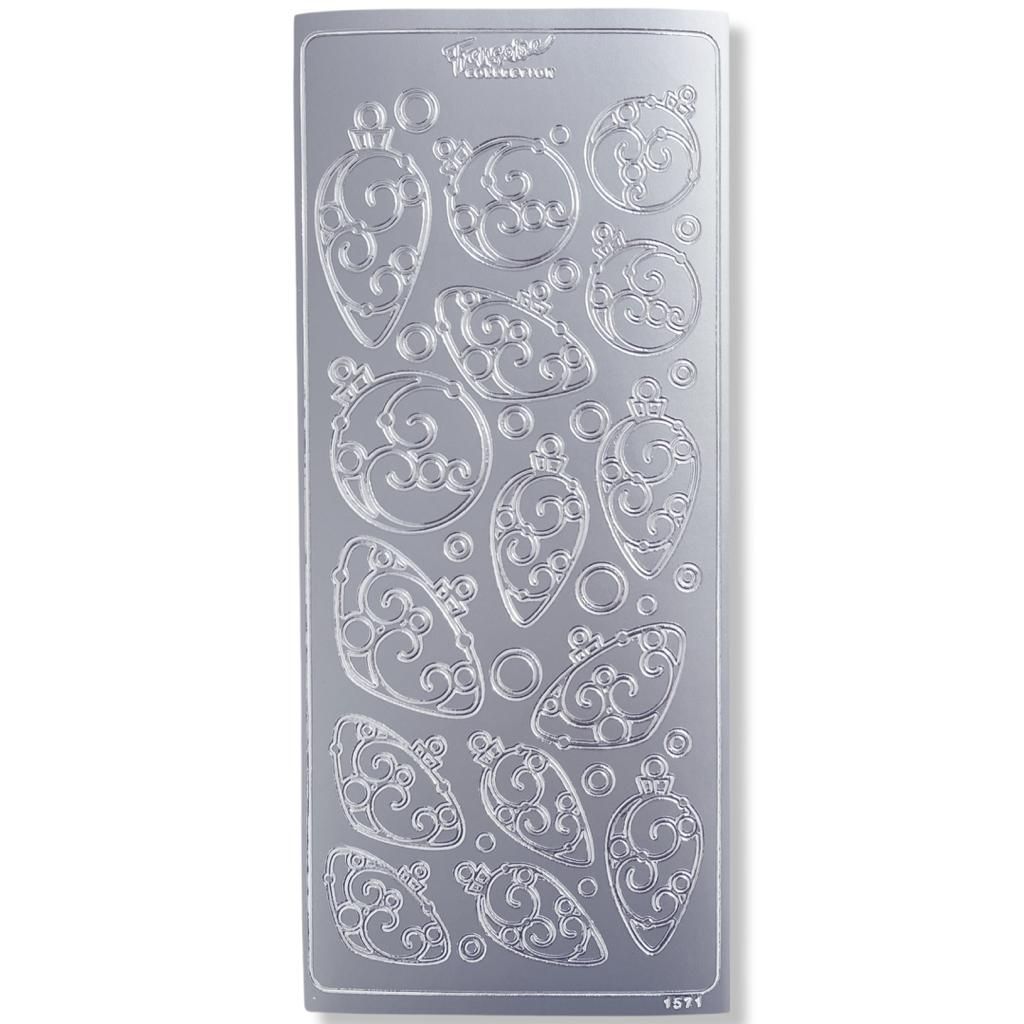 Peel-off Stickervel Zilver Kerstballen Peel-off Stickervel Zilver Kerstballen