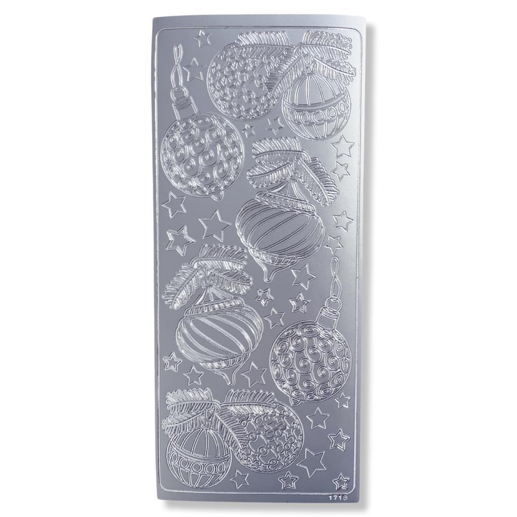 Peel-off Stickervel Zilver Kerstballen Peel-off Stickervel Zilver Kerstballen