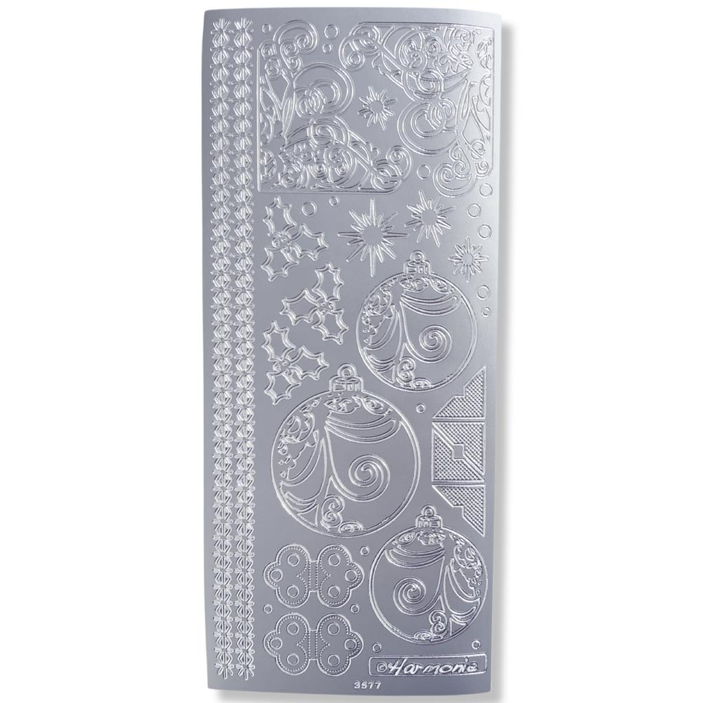 Peel-off Stickervel Zilver Kerstballen Peel-off Stickervel Zilver Kerstballen