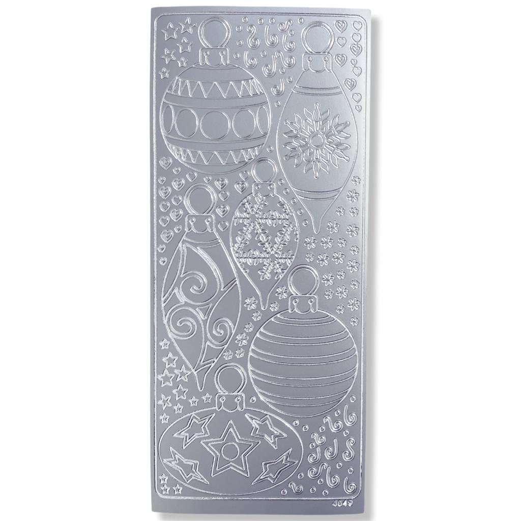 Peel-off Stickervel Zilver Kerstballen Peel-off Stickervel Zilver Kerstballen