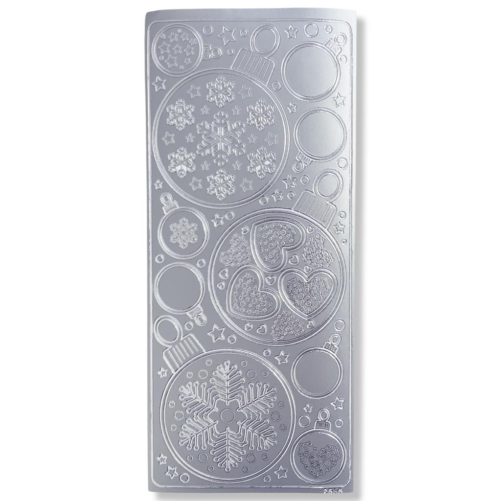 Peel-off Stickervel Zilver KerstballenPeel-off Stickervel Zilver Kerstballen Peel-off Stickervel Zilver Kerstballen