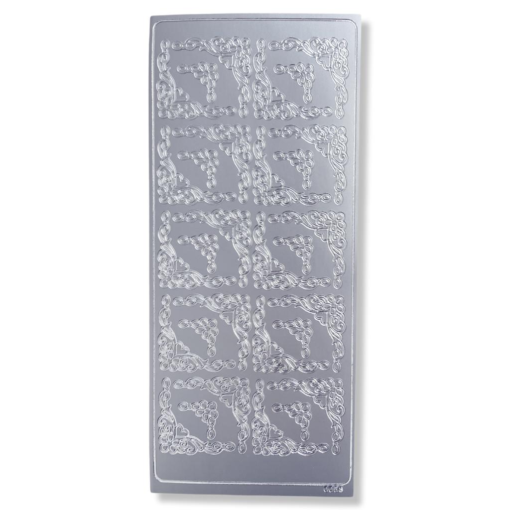 Peel-off Stickervel Zilver Hoekjes Peel-off Stickervel Zilver Hoekjes