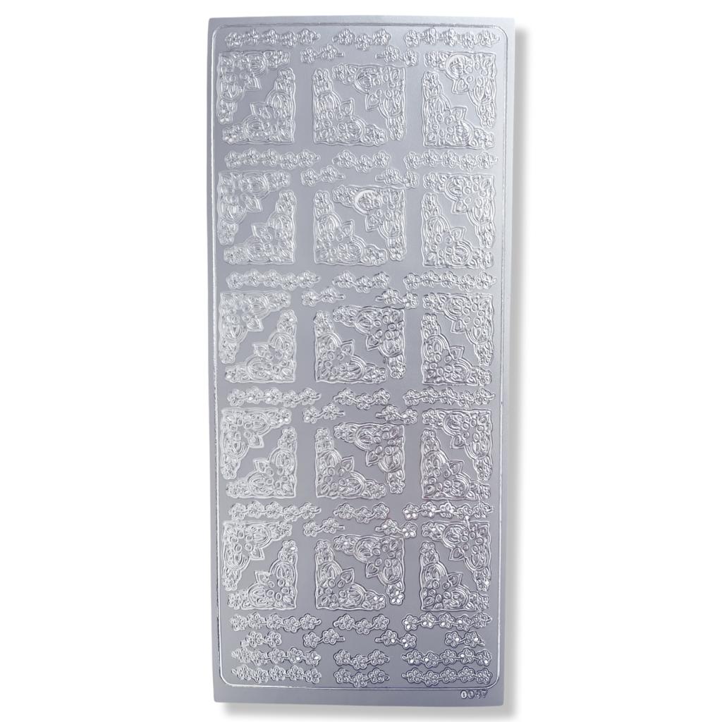 Peel-off Stickervel Zilver Hoekjes Peel-off Stickervel Zilver Hoekjes