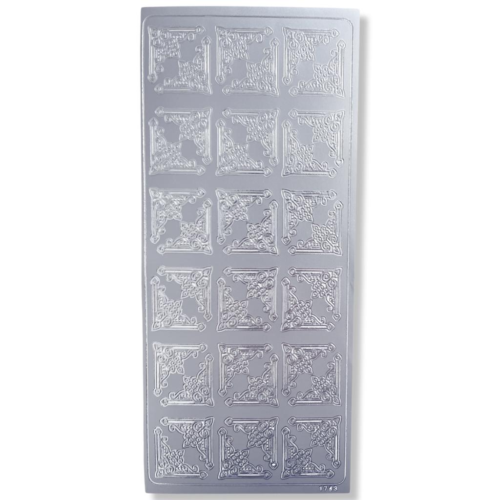 Peel-off Stickervel Zilver Hoekjes Peel-off Stickervel Zilver Hoekjes