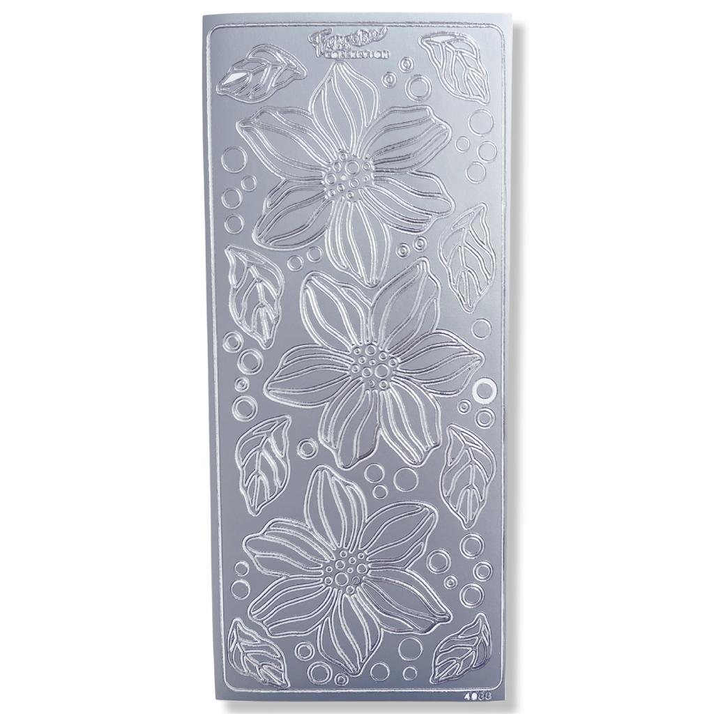 Peel-off Stickervel Zilver Bloemen Peel-off Stickervel Zilver Bloemen