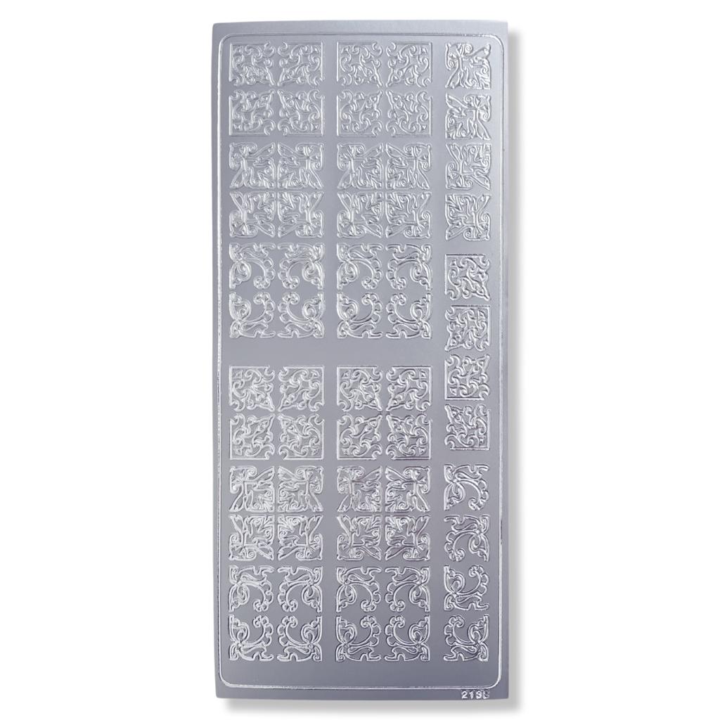Peel-off Stickervel Zilver Hoekjes Peel-off Stickervel Zilver Hoekjes