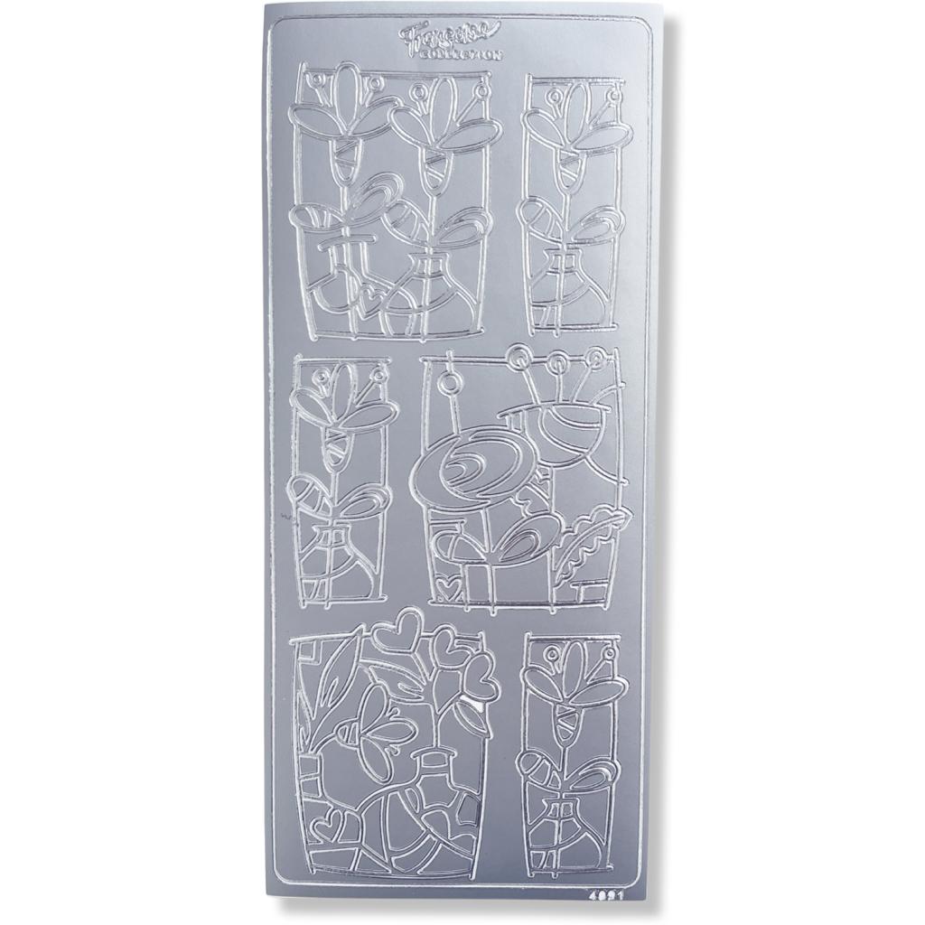 Peel-off Stickervel Zilver Hoeken Peel-off Stickervel Zilver Hoeken