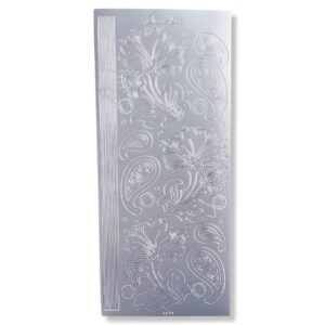 Peel-off Stickervel Zilver Bloemen