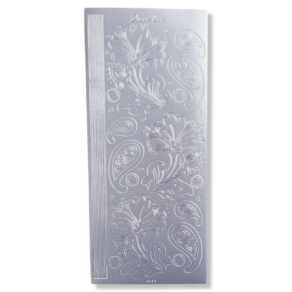 Peel-off Stickervel Zilver Bloemen Peel-off Stickervel Zilver Bloemen
