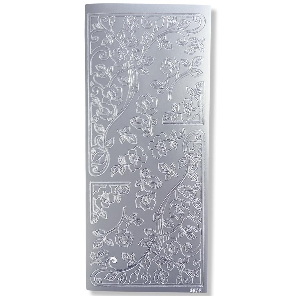 Peel-off Stickervel Zilver Hoeken Rozen Peel-off Stickervel Zilver Hoeken Rozen