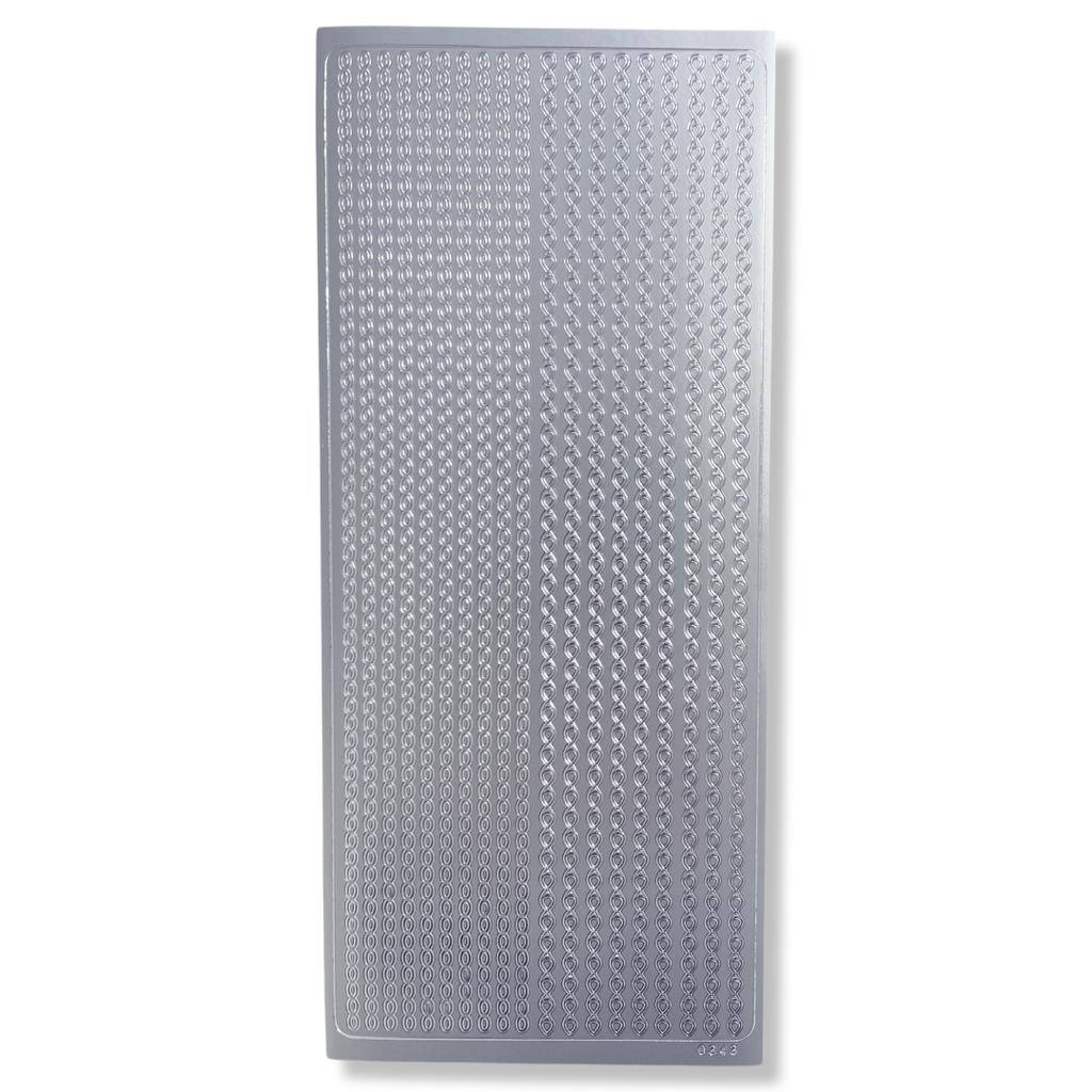 Peel-off Stickervel Zilver Randjes Peel-off Stickervel Zilver Randjes
