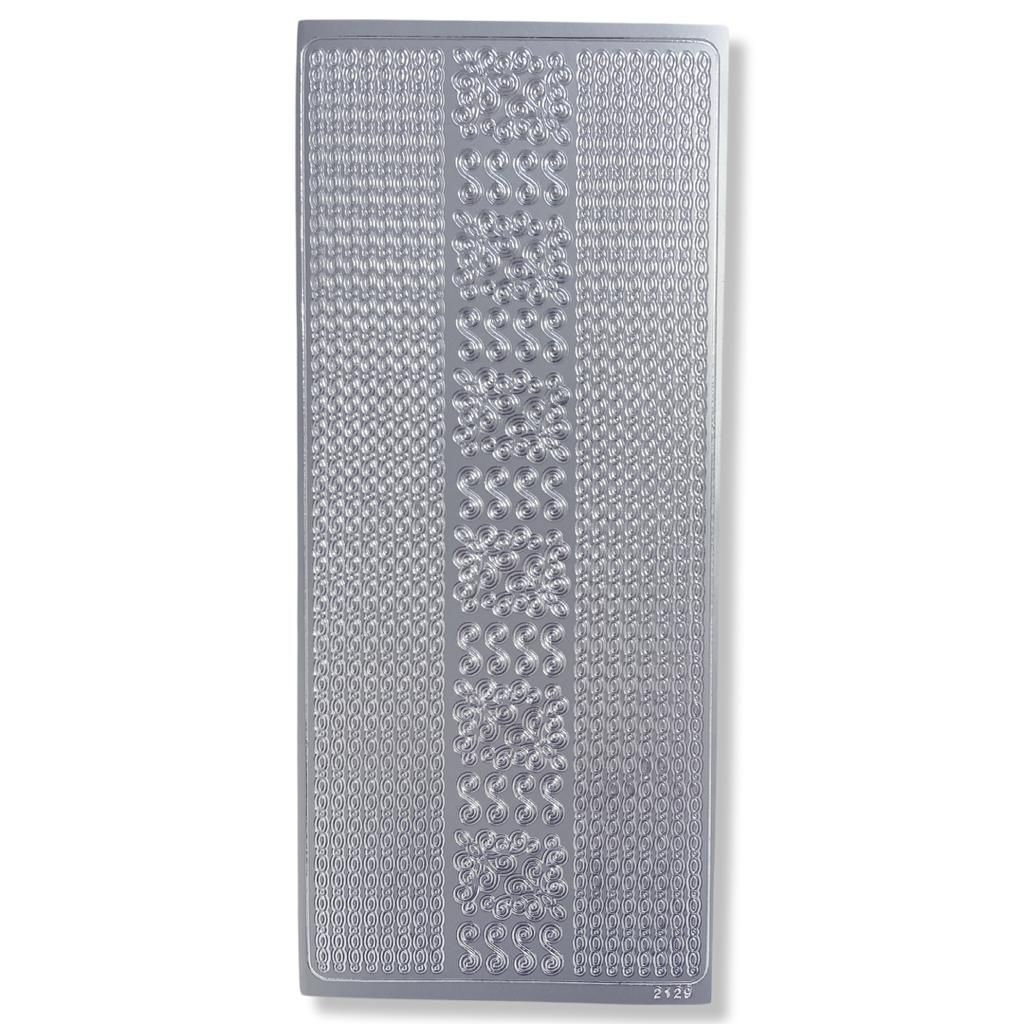 Peel-off Stickervel Zilver Randjes Peel-off Stickervel Zilver Randjes