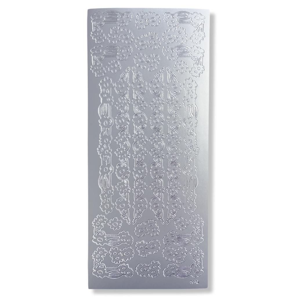 Peel-off Stickervel Zilver Randjes en Hoekjes Peel-off Stickervel Zilver Randjes en Hoekjes