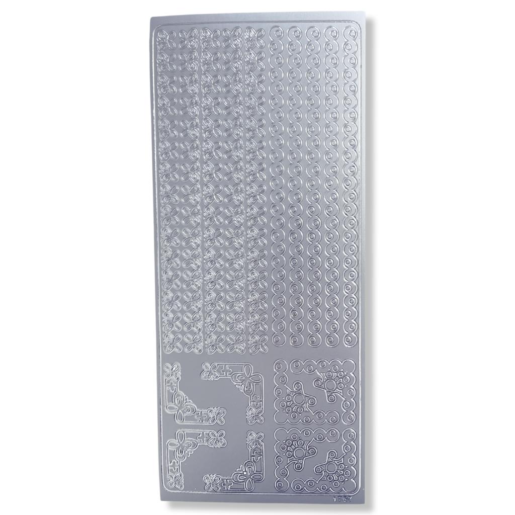 Peel-off Stickervel Zilver Randjes en Hoekjes Peel-off Stickervel Zilver Randjes en Hoekjes