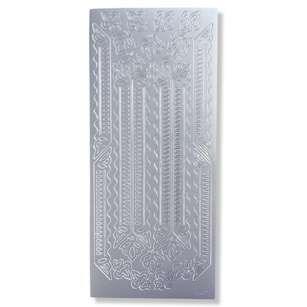 Peel-off Stickervel Zilver Randjes en Hoekjes Peel-off Stickervel Zilver Randjes en Hoekjes