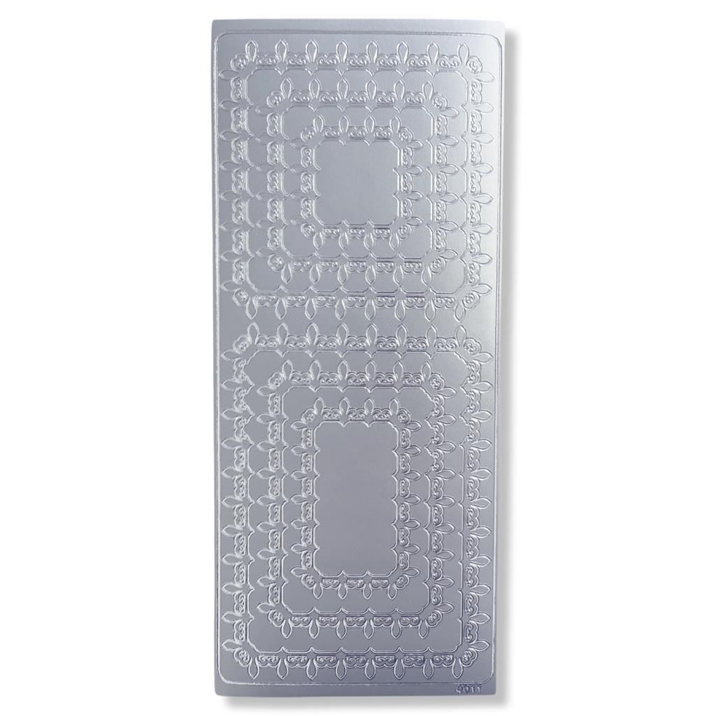 Peel-off Stickervel Zilver Randjes en Hoekjes Peel-off Stickervel Zilver Randjes en Hoekjes