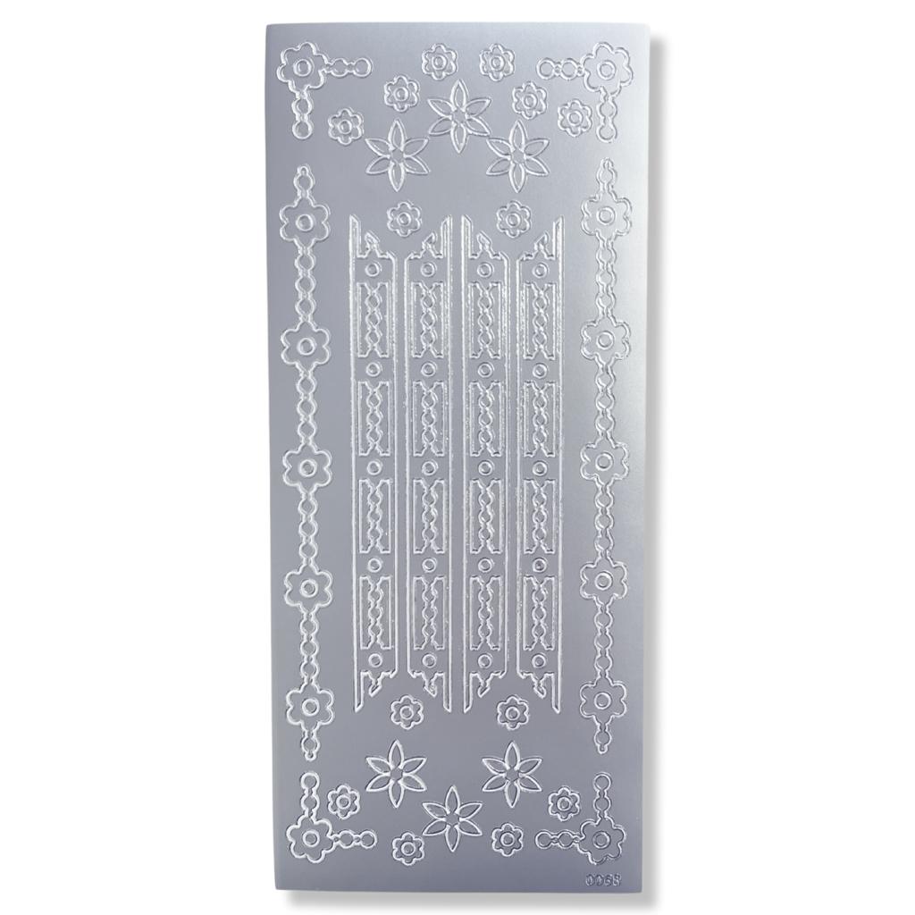 Peel-off Stickervel Zilver Randjes en Hoekjes Peel-off Stickervel Zilver Randjes en Hoekjes
