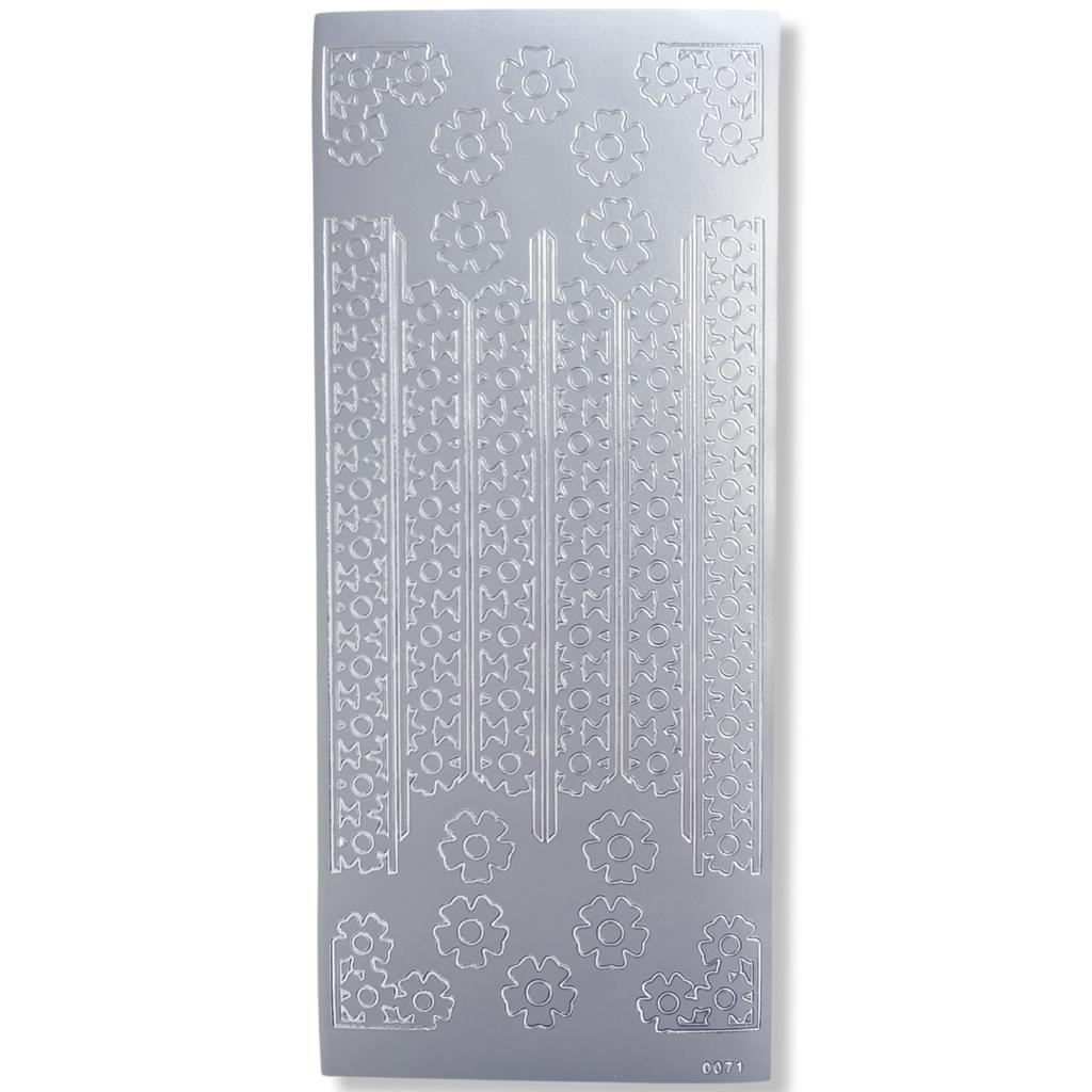 Peel-off Stickervel Zilver Randjes en Hoekjes Peel-off Stickervel Zilver Randjes en Hoekjes