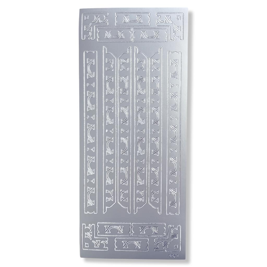 Peel-off Stickervel Zilver Randjes en Hoekjes Peel-off Stickervel Zilver Randjes en Hoekjes